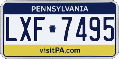 PA license plate LXF7495