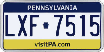 PA license plate LXF7515