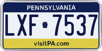 PA license plate LXF7537
