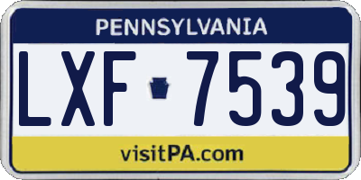 PA license plate LXF7539