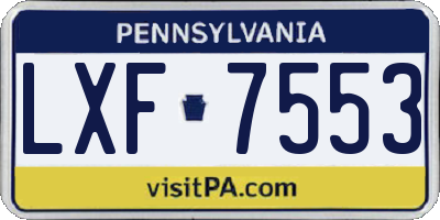 PA license plate LXF7553