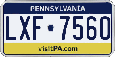 PA license plate LXF7560