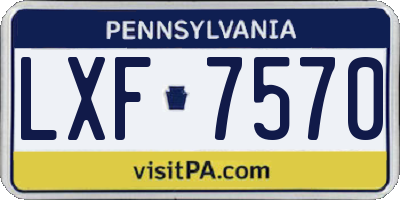 PA license plate LXF7570