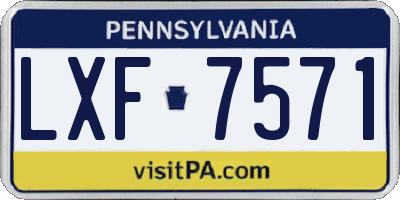 PA license plate LXF7571