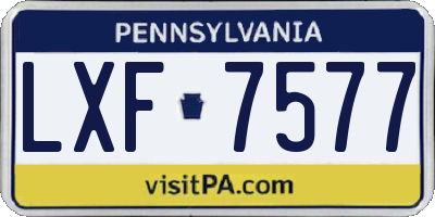 PA license plate LXF7577