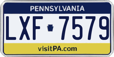 PA license plate LXF7579