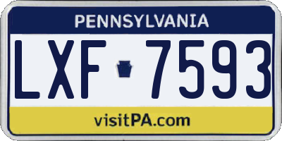 PA license plate LXF7593