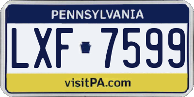 PA license plate LXF7599