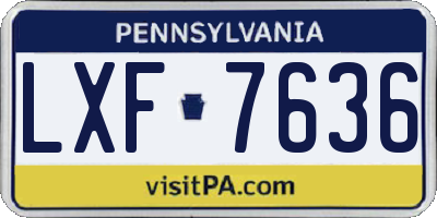 PA license plate LXF7636