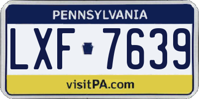 PA license plate LXF7639