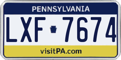 PA license plate LXF7674