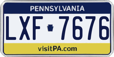 PA license plate LXF7676