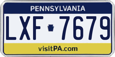 PA license plate LXF7679