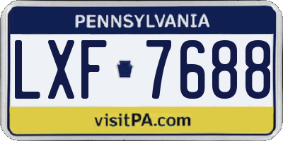 PA license plate LXF7688
