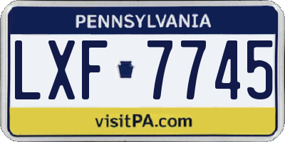 PA license plate LXF7745