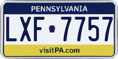 PA license plate LXF7757