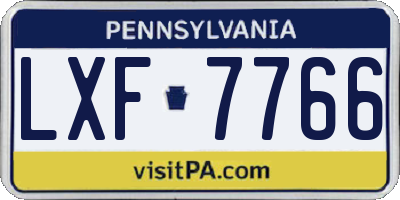 PA license plate LXF7766