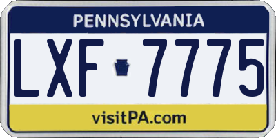 PA license plate LXF7775