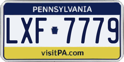 PA license plate LXF7779