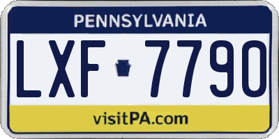 PA license plate LXF7790