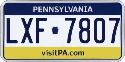 PA license plate LXF7807