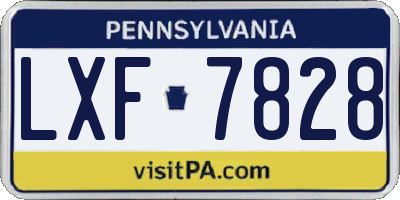 PA license plate LXF7828