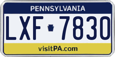 PA license plate LXF7830