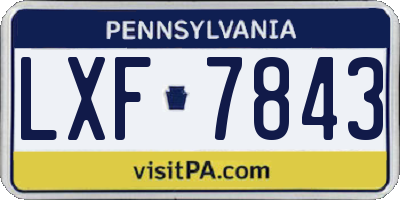 PA license plate LXF7843