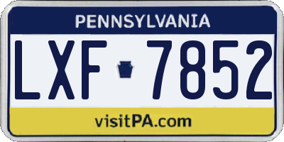PA license plate LXF7852