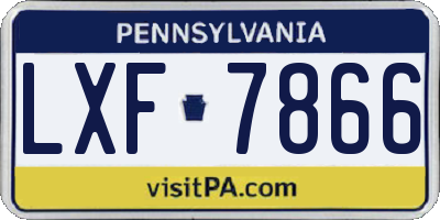 PA license plate LXF7866