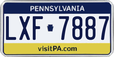 PA license plate LXF7887