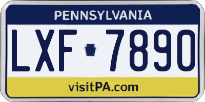 PA license plate LXF7890