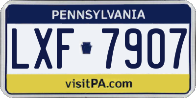 PA license plate LXF7907