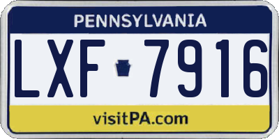 PA license plate LXF7916