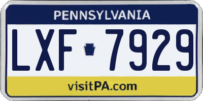PA license plate LXF7929
