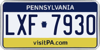 PA license plate LXF7930