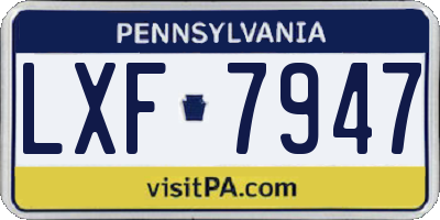 PA license plate LXF7947