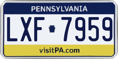 PA license plate LXF7959