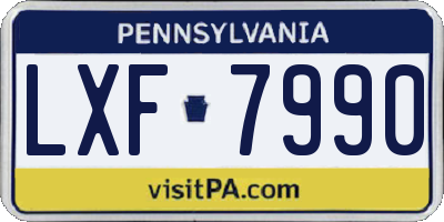 PA license plate LXF7990