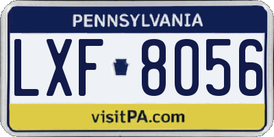 PA license plate LXF8056