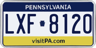 PA license plate LXF8120