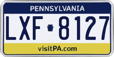 PA license plate LXF8127