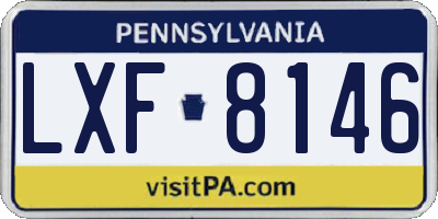 PA license plate LXF8146