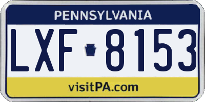 PA license plate LXF8153