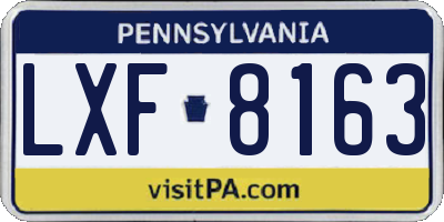 PA license plate LXF8163