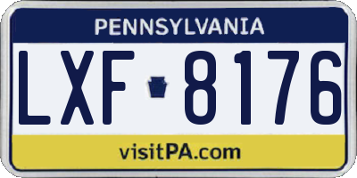 PA license plate LXF8176