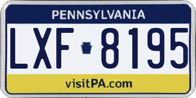 PA license plate LXF8195