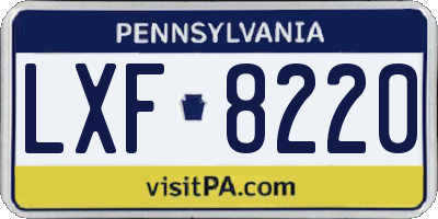 PA license plate LXF8220