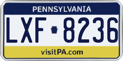 PA license plate LXF8236