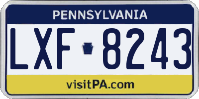 PA license plate LXF8243